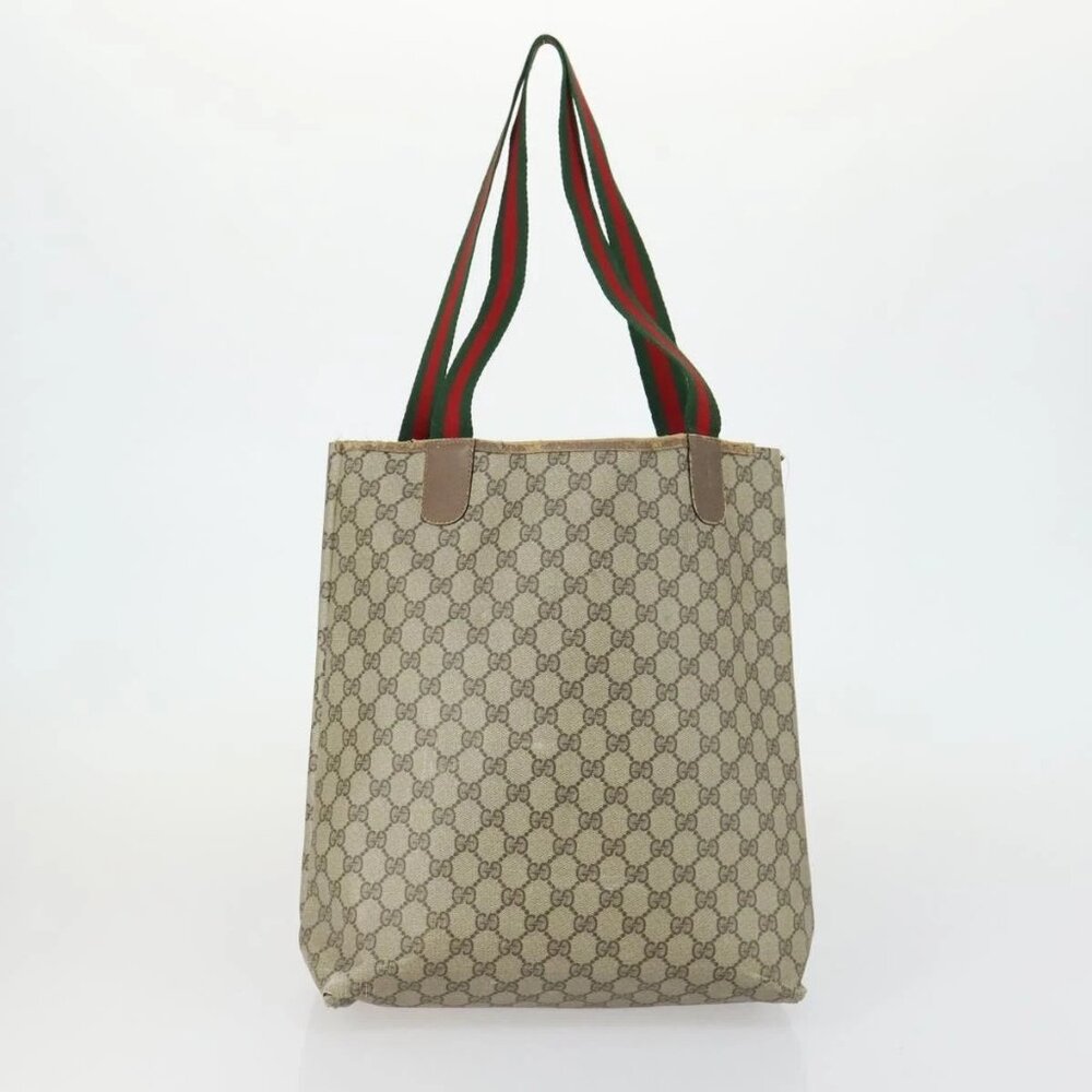 GUCCI GG Canvas Web Sherry Line Shoulder Bag 5 Set Beige Red Auth fm4976 - Picture 3 of 16